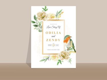 دانلود کارت دعوت عروسی گلدار زرد و نارنجی زیبا