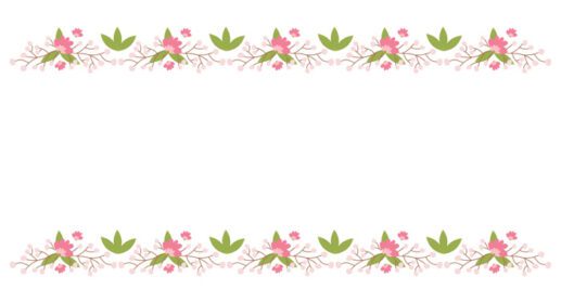 دانلود عناصر حاشیه گل بوتانیکال شکوفه زیبا قاب بهاری