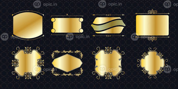 دانلود ست قاب حاشیه پرنعمت کلاسیک طلایی تزئینی