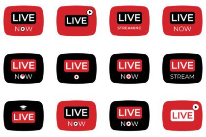 دانلود مجموعه آیکون نماد پخش زنده برای وب و برنامه به صورت زنده