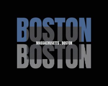 دانلود تایپوگرافی تصویرسازی بوستون مناسب برای طراحی تی شرت