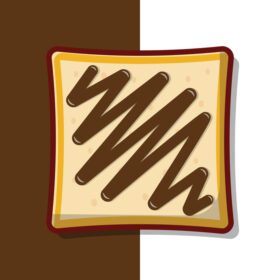 دانلود تصویر وکتور نان با شکلات به سبک کارتونی تخت