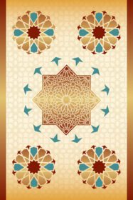 دانلود الگوی هندسی اسلامی با اشکال رنگارنگ عربی برای