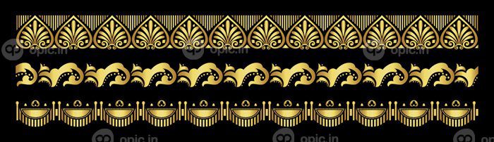 دانلود وکتور حاشیه های طلایی در زمینه مشکی