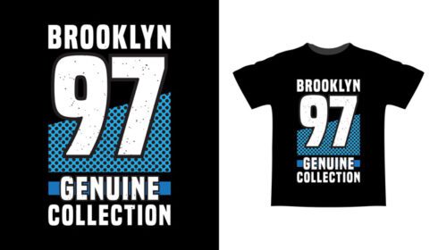 دانلود طرح تی شرت تایپوگرافی بروکلین نود و هفت