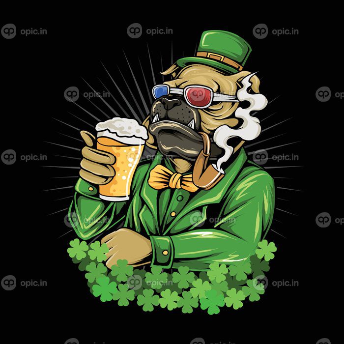 دانلود کلاه و عینک روز بولداگ st patrick s