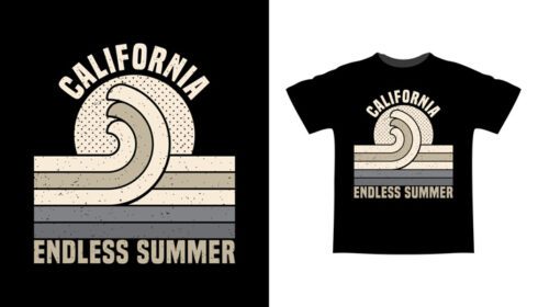 دانلود طرح تی شرت تایپوگرافی تابستانی بی پایان کالیفرنیا