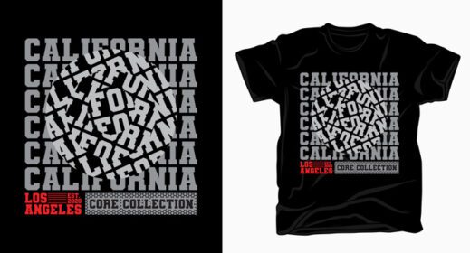 دانلود طرح تایپوگرافی کالیفرنیا لس آنجلس برای تی شرت
