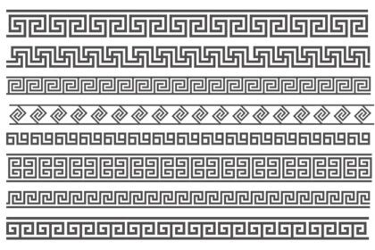 دانلود وکتور مجموعه حاشیه هندسی فریم های بدون درز به سبک یونانی
