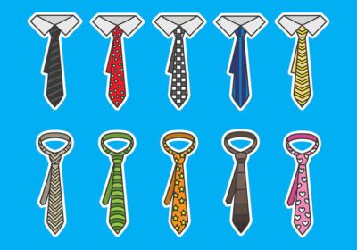 دانلود آیکون کراوات وکتور آیکون با کراوات های مختلف