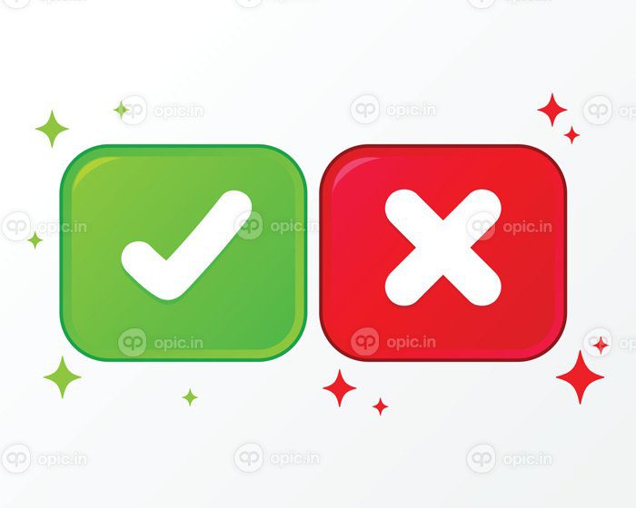 دانلود آیکون متقاطع و علامت تیک آیکون مجموعه تصویر کارتونی