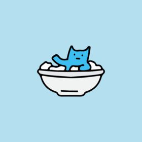 دانلود استیکر گربه روی وان حمام برای تی شرت یا