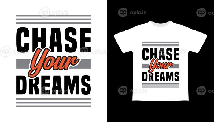 دانلود طرح تی شرت تایپوگرافی دنبال رویاهای شما