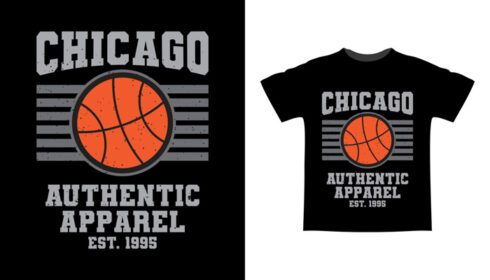 دانلود لباس اصلی شیکاگو با تی شرت تایپوگرافی بسکتبال
