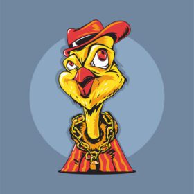 دانلود تصویر وکتور گانگستر حیوانات مرغ عالی برای چاپ تاتو و تی شرت
