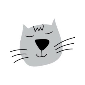 دانلود وکتور کودکان با طراحی دست زیبا صورت گربه ای تصویر طرح اسکاندیناوی ایزوله شده بر روی پس زمینه سفید عنصر طراحی پارچه تی شرت منسوجات خانگی بسته بندی منسوجات کاغذی