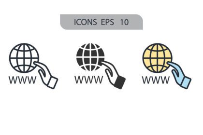 دانلود نمادهای دامنه نمادهای وکتور عناصر برای وب اینفوگرافیک