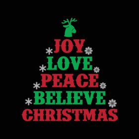 دانلود طرح تی شرت روز کریسمس شادی عشق صلح باور