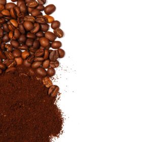 دانلود عکس قهوه و دانه های آسیاب شده