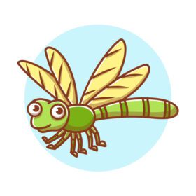 دانلود آیکون سنجاقک بچه ها نقاشی کارتونی وکتور طلسم حشرات