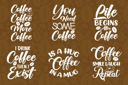 دانلود مجموعه طراحی حروف تایپوگرافی قهوه به نقل از svg