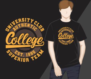دانلود طرح تی شرت تایپوگرافی تیم برتر کالج