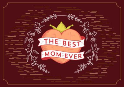 دانلود وکتور رنگی تصویر تایپوگرافی روز مادر طراحی شده برای برچسب پوستر کارت تبریک سند وب و سایر سطوح تزئینی