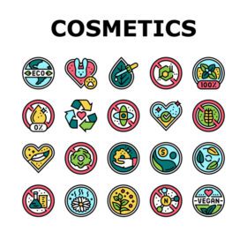 دانلود آیکون eco cosmetics organic and bio icons set