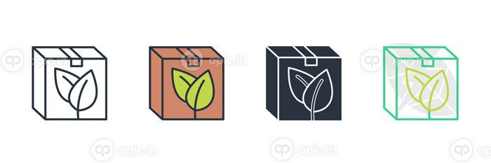 دانلود نماد بسته بندی سازگار با محیط زیست نماد وکتور آرم نماد جعبه اکو