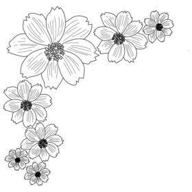دانلود طرح کلی وکتور تصویر گل قاب حاشیه گوشه با