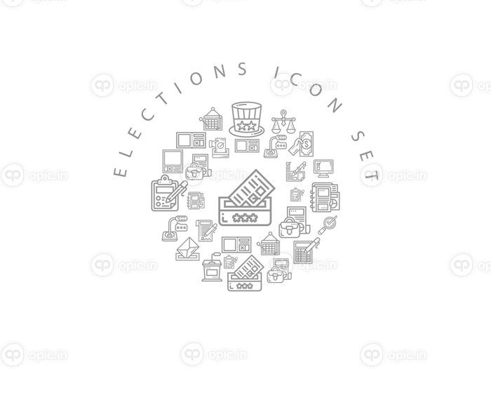 دانلود طرح مجموعه آیکون انتخابات روی پس زمینه سفید