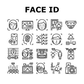 دانلود آیکون چهره شناسه فناوری مجموعه مجموعه آیکون ها وکتور