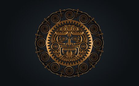 دانلود مایان مقدس خدای خورشید آزتک تقویم چرخ نمادهای مایا