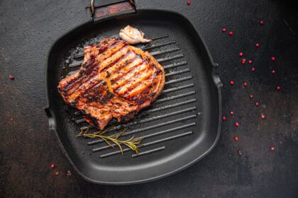 دانلود عکس گوشت استیک گریل گوشت خوک سرخ شده گوشت گاو غذای سالم غذای تازه