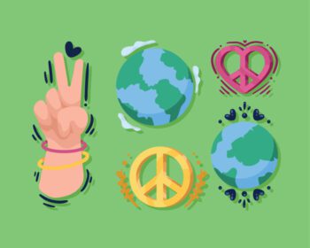 دانلود آیکون پنج آیکون صلح جهانی