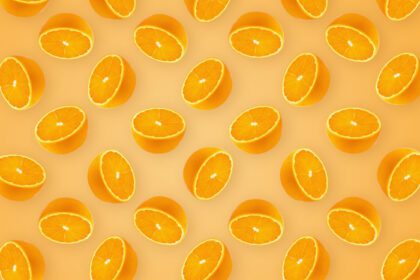 دانلود عکس میوه پرتقال و تکه های پرتقال غذای سالم روی پرتقال