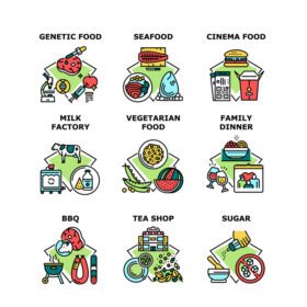 دانلود آیکون غذای خانوادگی مجموعه آیکون های وکتور تصاویر