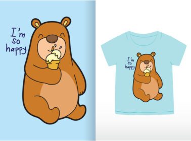 دانلود کارتون خرس ناز برای تی شرت