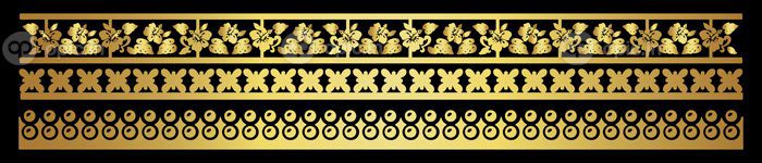 دانلود مجموعه ای از حاشیه های گل طلایی وکتور eps