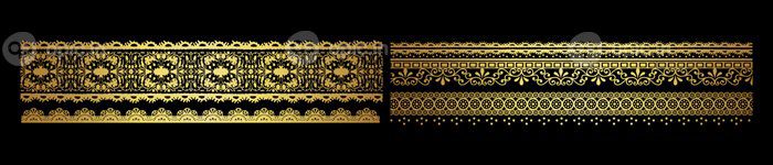دانلود مجموعه ای از حاشیه های تزئینی طلایی وکتور eps