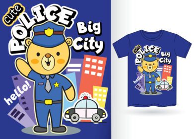 دانلود کارتون پلیس خرس ناز برای تی شرت eps