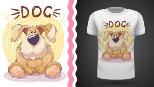 دانلود ایده سگ بزرگ زیبا برای چاپ تی شرت نقاشی دست