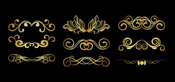 دانلود مجموعه ای از قاب های حاشیه طلایی پرنقش تزئین شده