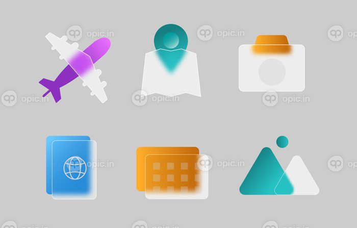 دانلود آیکون شیشه مورفیسم آیکون مسافرتی