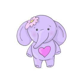 دانلود کارتون زیبا وکتور دختر دوست داشتنی فیل