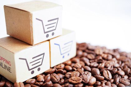 دانلود عکس جعبه سبد خرید دانه قهوه خرید آنلاین برای