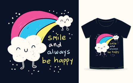 دانلود ابر و رنگین کمان زیبا برای تی شرت