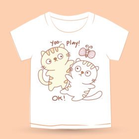 دانلود گربه با دست زیبا برای تی شرت