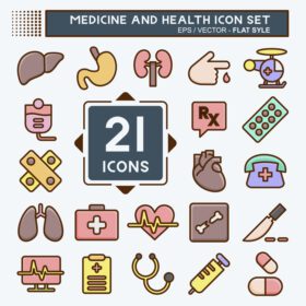 دانلود آیکون مجموعه آیکون پزشکی و سلامت نماد آموزش مناسب