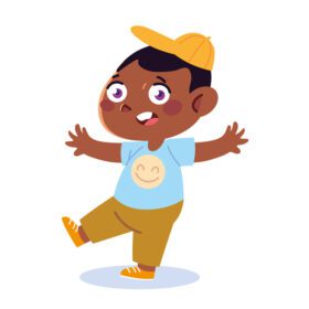 دانلود کارتون شخصیت پسر شاد و ناز با کلاه ورزشی